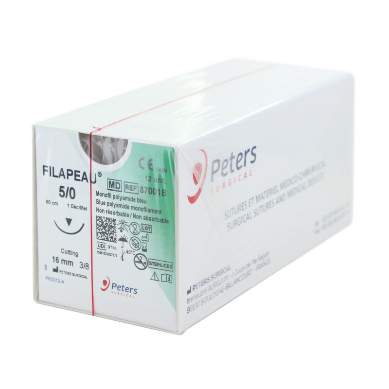 Peters Filapeau hechtdraad - Niet-absorbeerbaar - 5/0 draad 1mm L16mm /12
