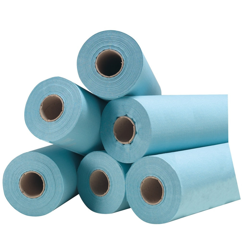Blauw gelamineerd onderzoeksblad - 50 x 38 cm of 50 x 114 cm - Doos met 6 rollen