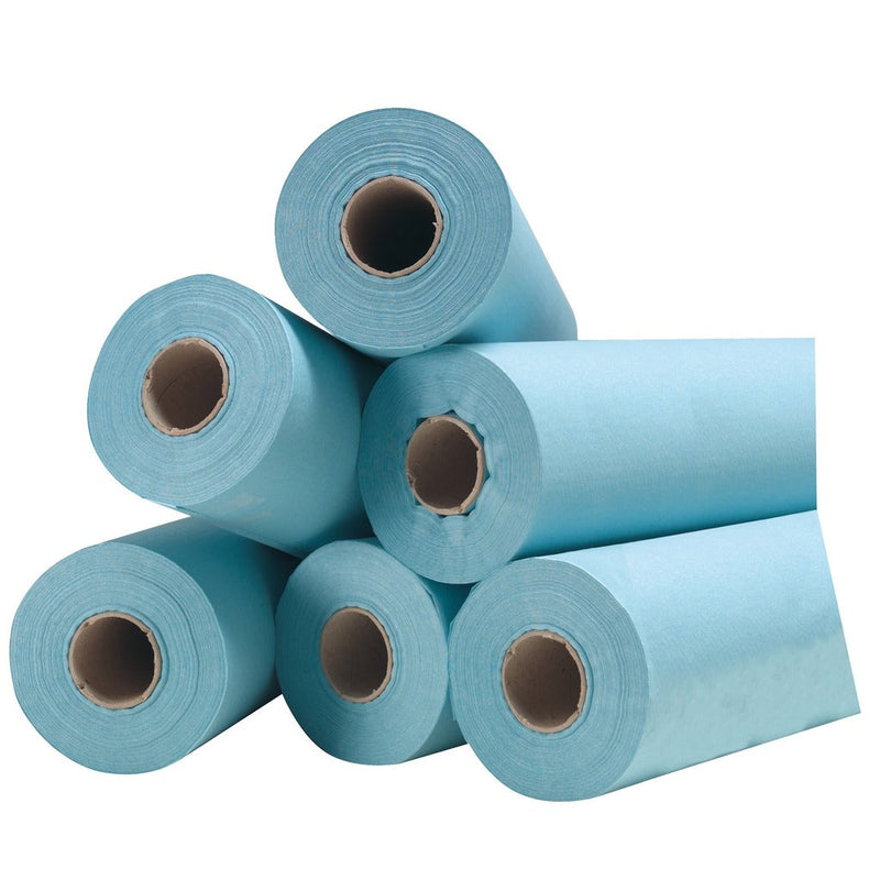 Blauw gelamineerd onderzoeksblad - 50 x 38 cm of 50 x 114 cm - Doos met 6 rollen