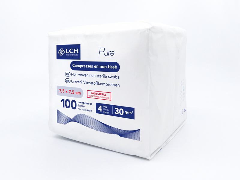 Niet-steriele non-woven kompressen PURE N30 - LCH - Doos van 100
