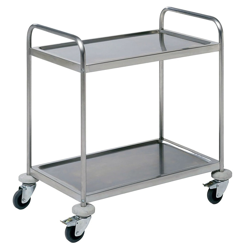 ECO bijzettafel van roestvrij staal met 2 planken, 710x410 mm