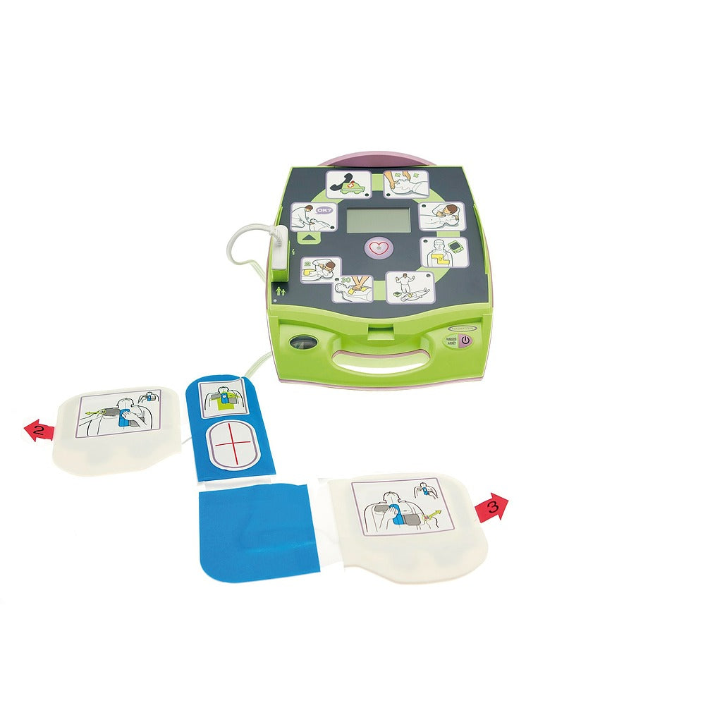 AED+ automatische defibrillator met batterijen, elektrode en zak