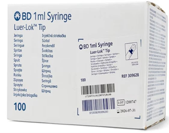 BD Plastipak tuberculinespuit 1ml Luer-slip 25G 16mm x120