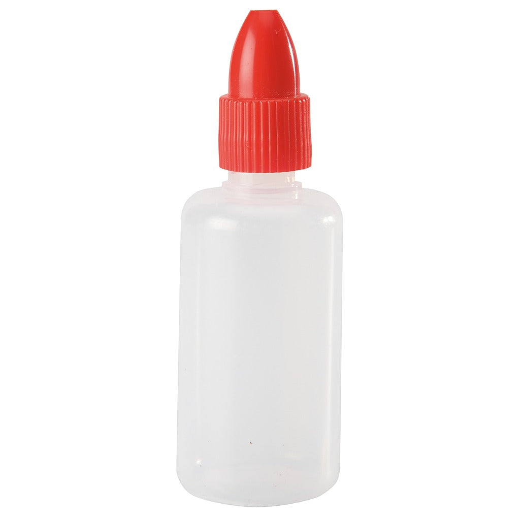 Plastic flessen met rode dop