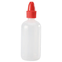 Plastic flessen met rode dop