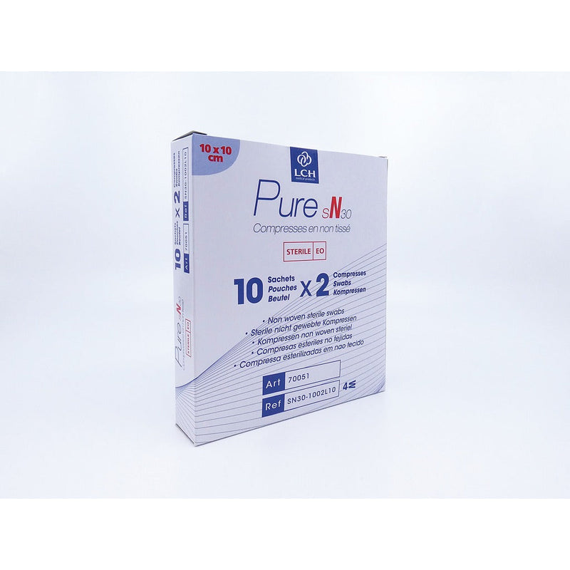 Compresses en non tissé stériles 30g LCH - 10x10cm