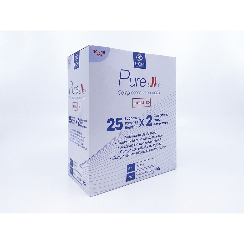 Compresses en non tissé stériles 30g LCH - 10x10cm