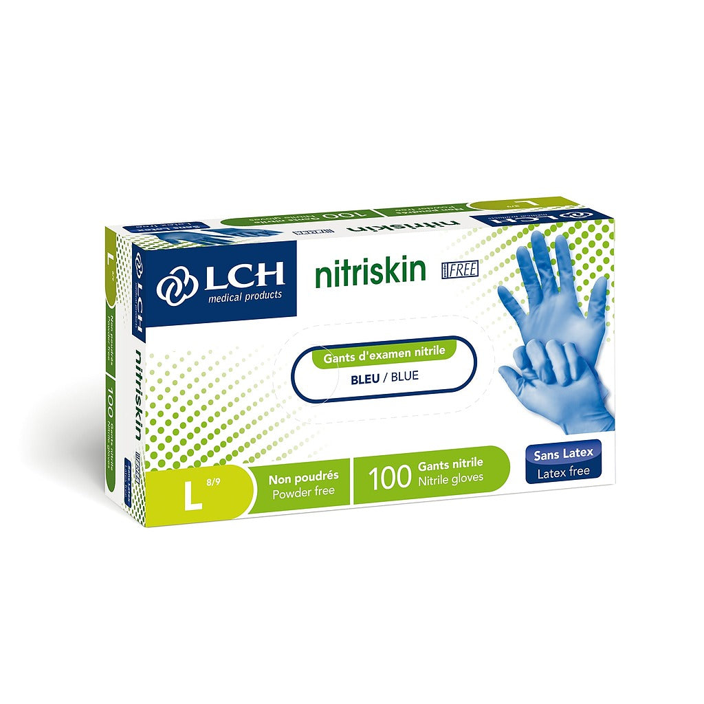 Nitriskin Free poedervrije nitrilhandschoenen - Blauw - Premium