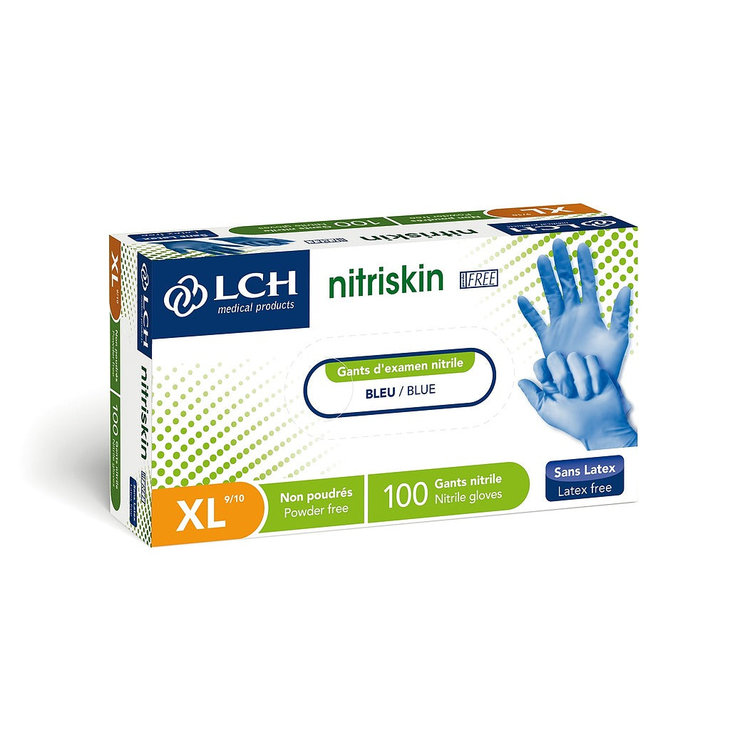 Nitriskin Free poedervrije nitrilhandschoenen - Blauw - Premium