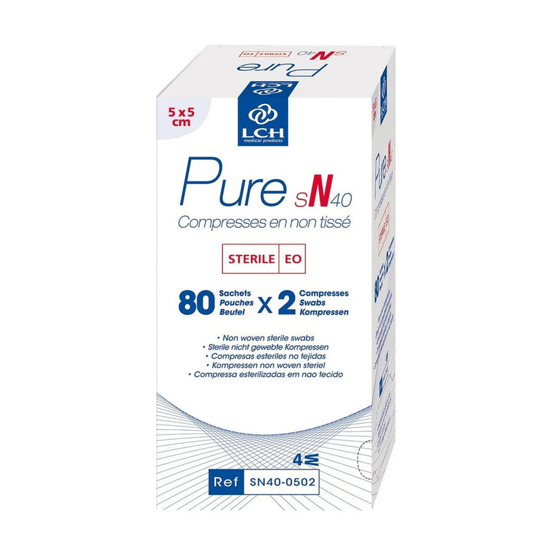 Compresses en non tissé stériles 40g LCH - 5x5cm