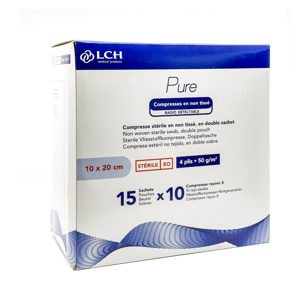 Compresses en non tissé stériles LCH 50g, radiodétectable