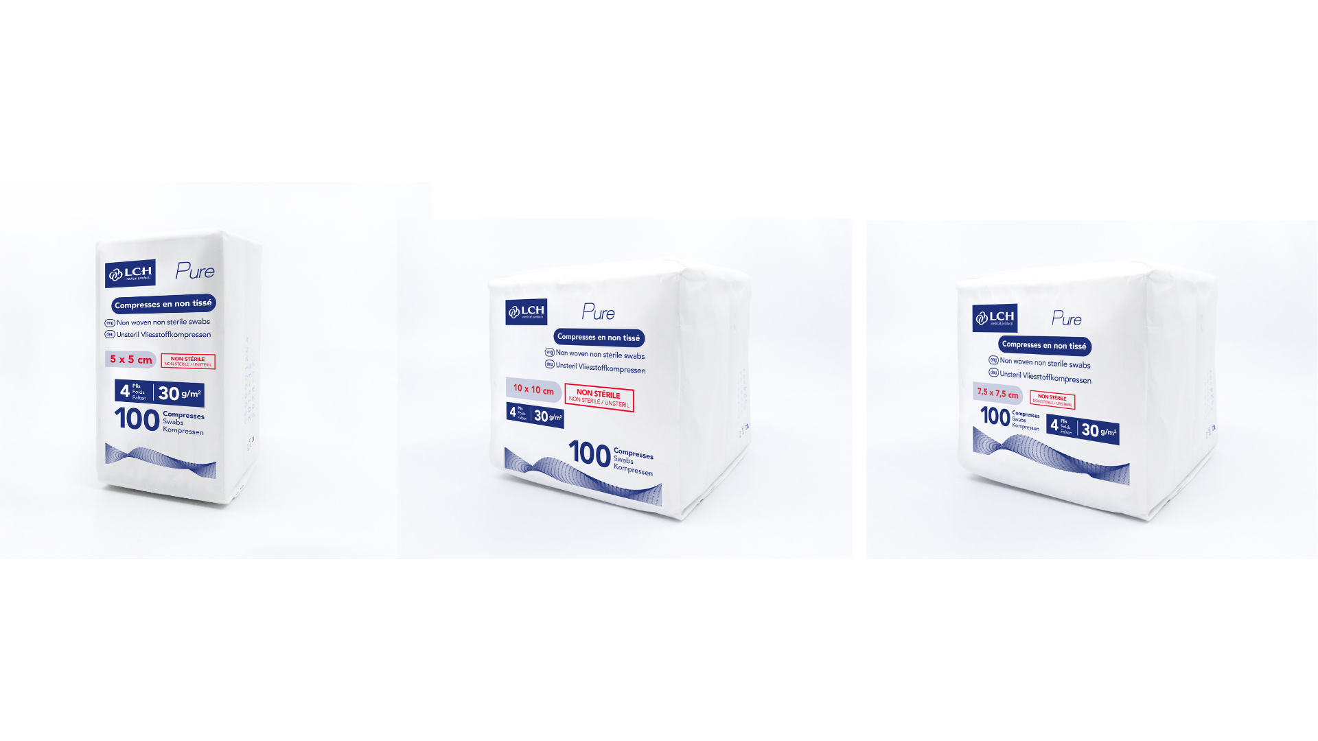 Niet-steriele non-woven kompressen PURE N30 - LCH - Doos van 100