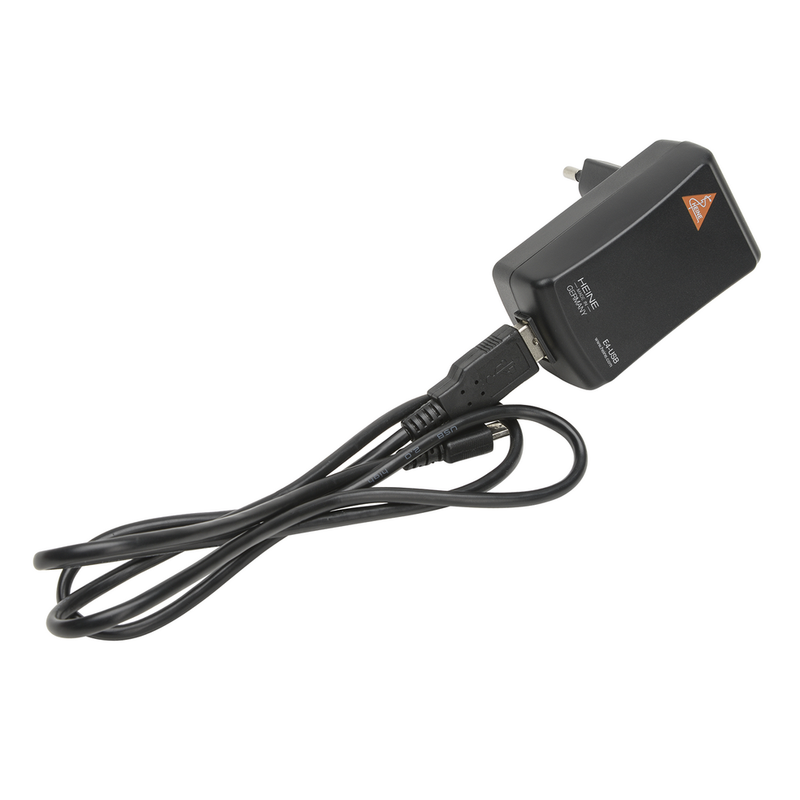 Ophtalmoscope et Skiascope à fente HEINE BETA200S/200 LED, poignée rechargeable, câble USB et bloc d'alimentation