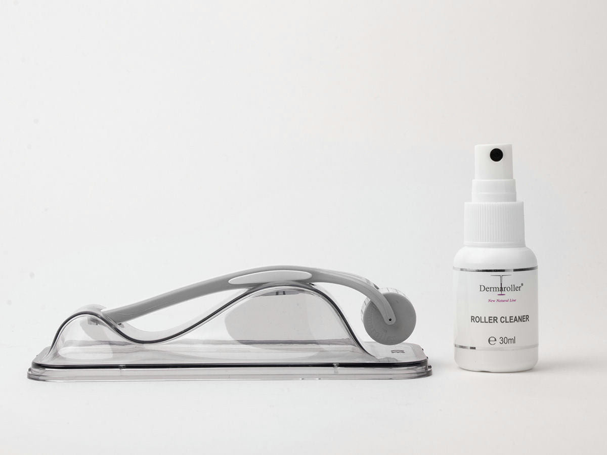 Dermaroller microneedling professionnel 9 rangées d’aiguilles avec profondeur de 1 mm
