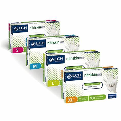 Nitriskin-vrije, poedervrije nitrilhandschoenen - wit