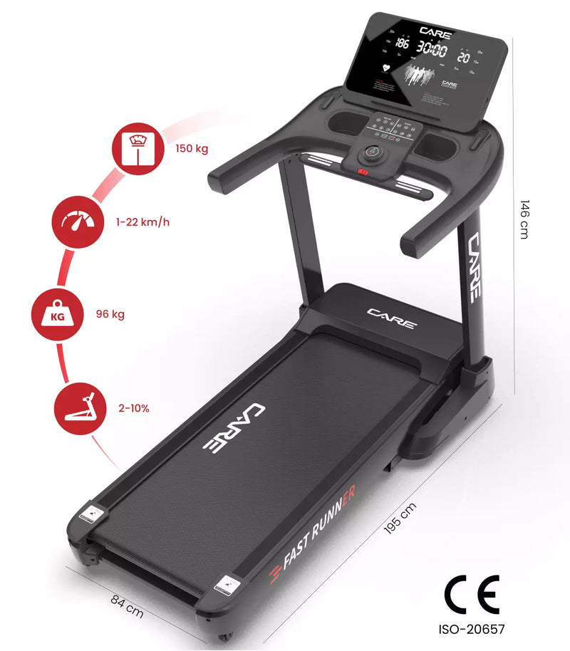 Tapis de course 22 km/h Fast Runner SP connecté - CARE