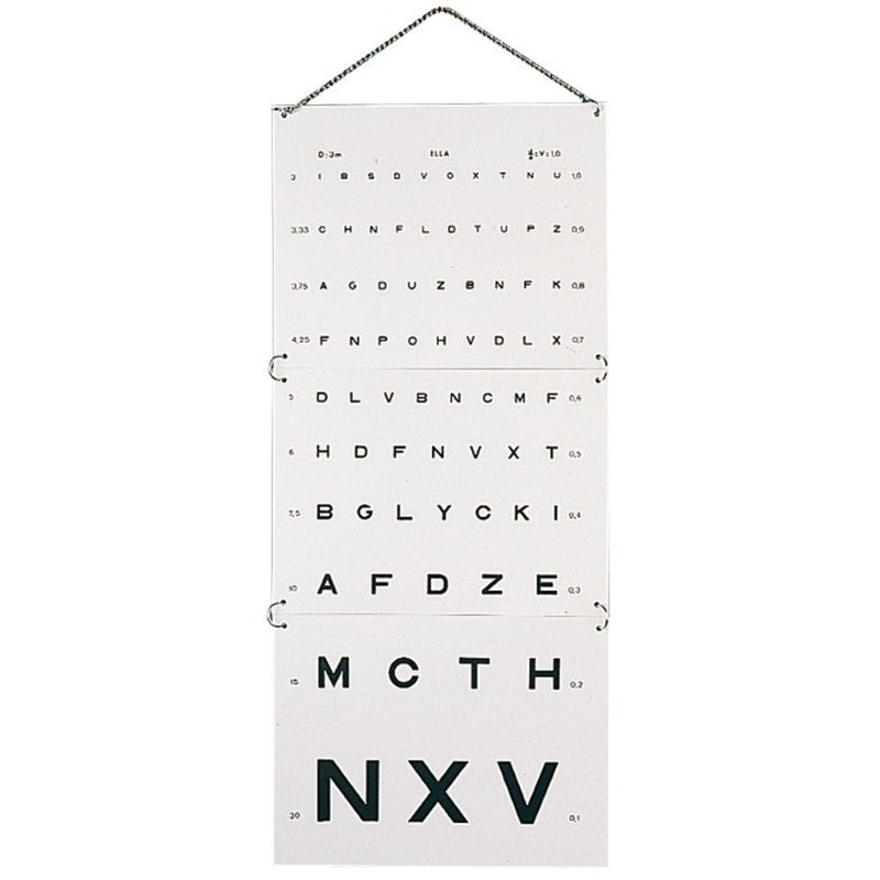 Monoyer-test - Optometrische weegschaal 3 m / 5 m