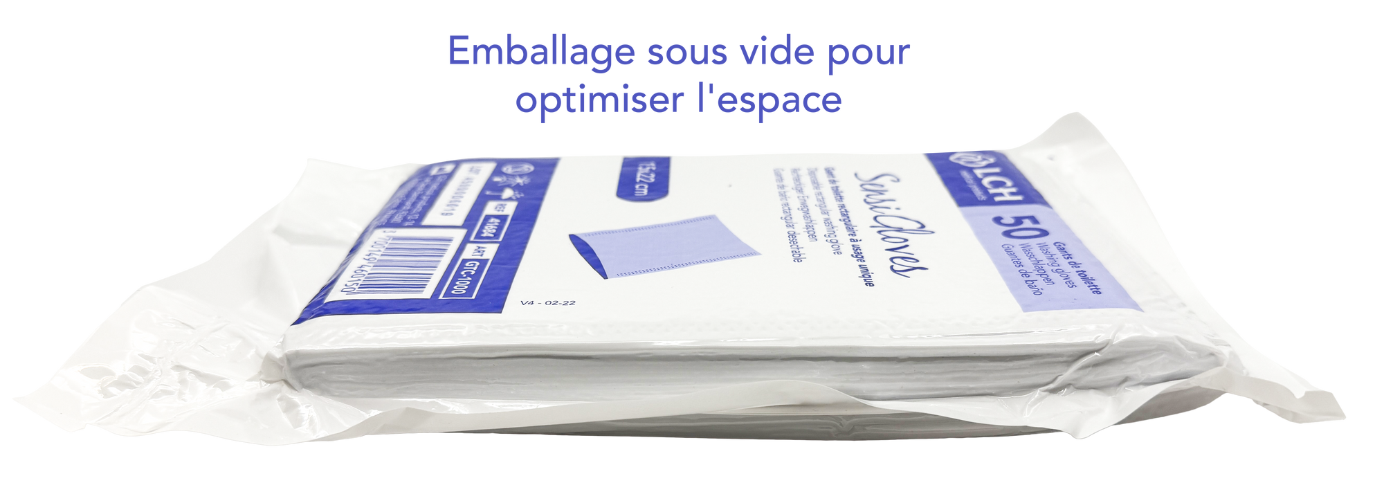 Gants de toilette non tissé Sensigloves - Boîte de 50
