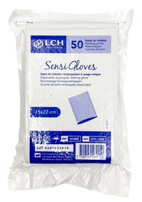 Gants de toilette non tissé Sensigloves - Boîte de 50