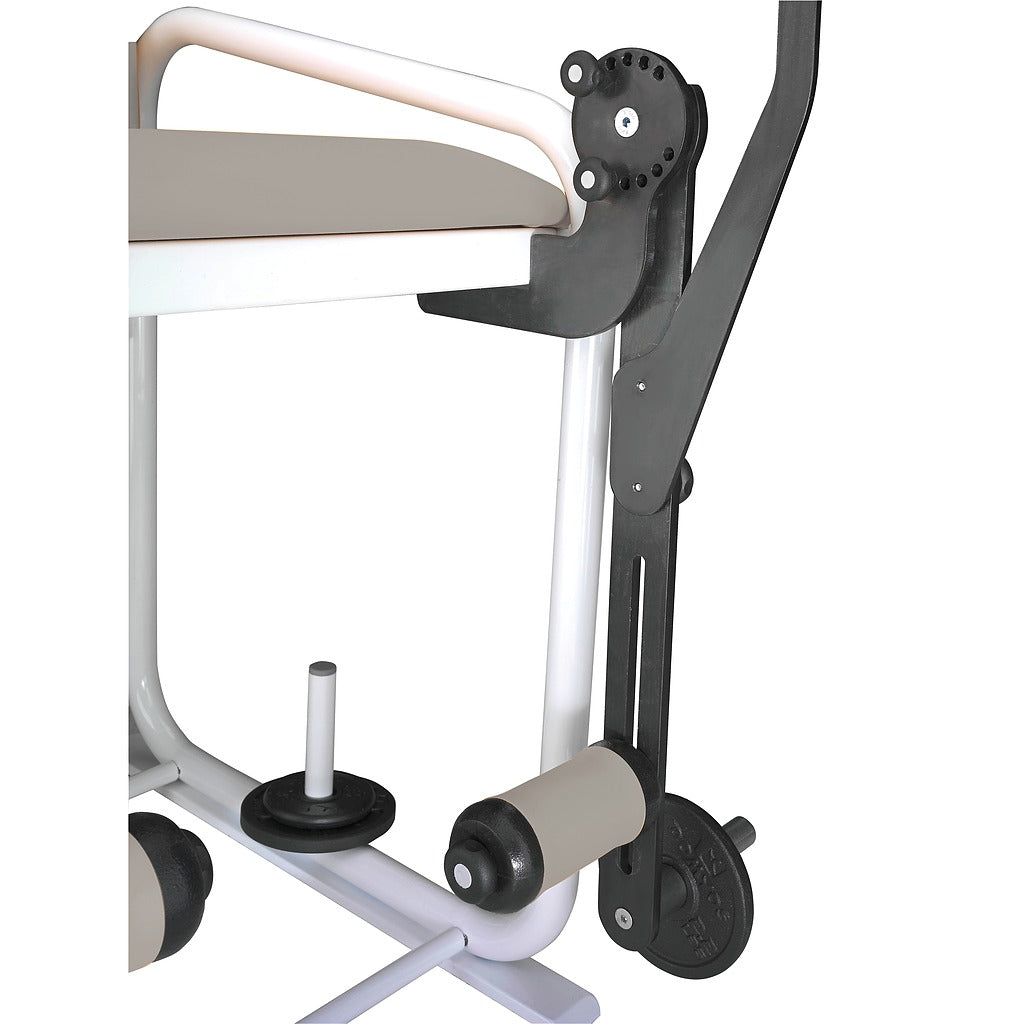 Q-BENCH quadriceps stoel met 20 kilo laadplaten