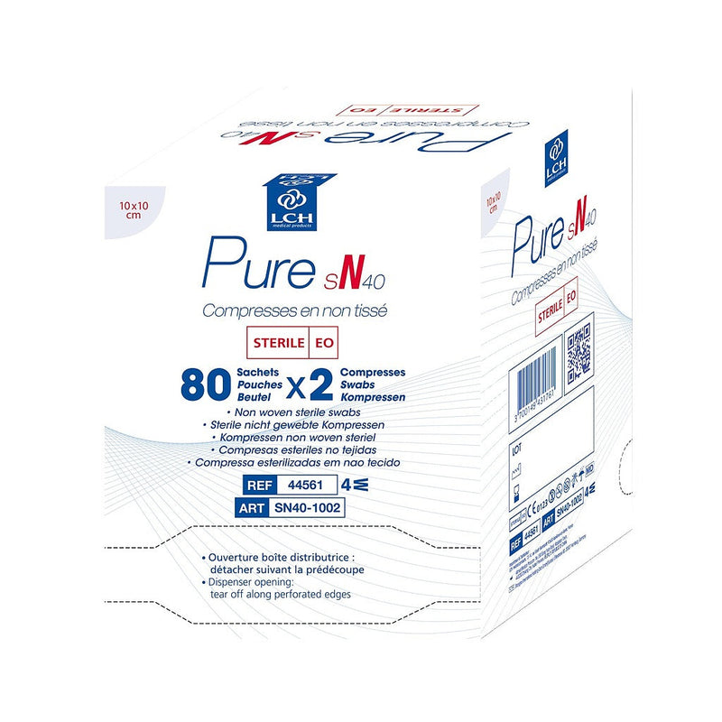 Compresses en non tissé stériles 40g LCH - 10x10cm