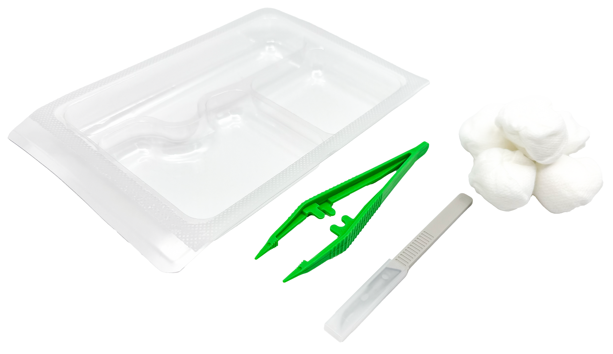 Set d’ablation de suture avec bistouri coupe-fils et pince anatomique – Carton de 5 sets