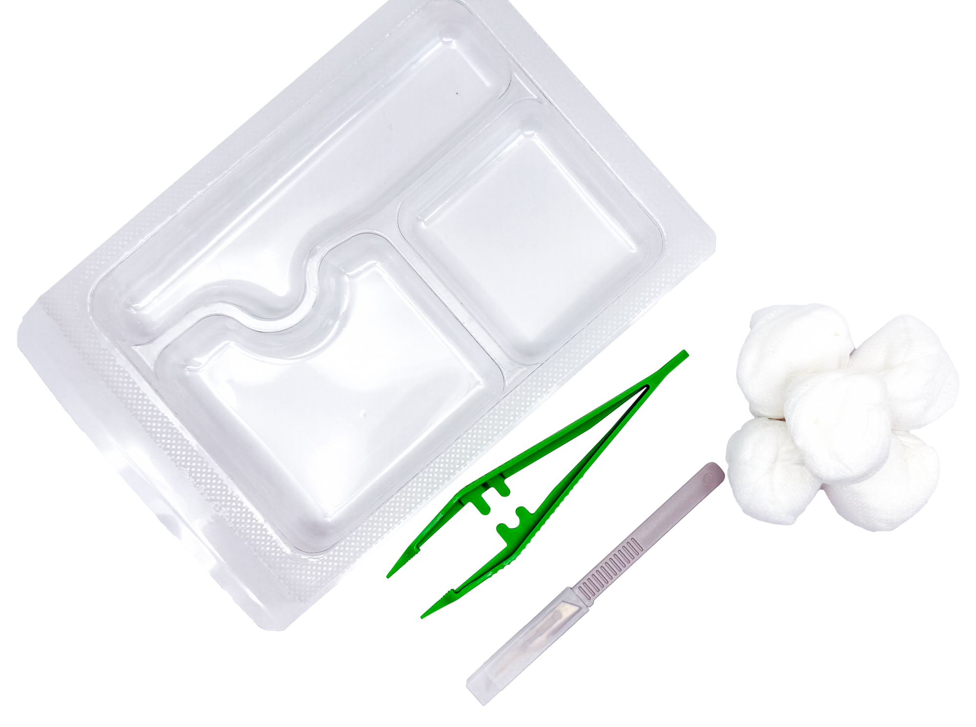 Set d’ablation de suture avec bistouri coupe-fils et pince anatomique – Carton de 5 sets