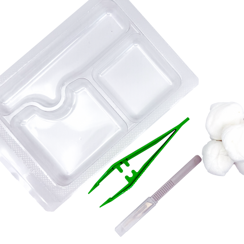 Set d’ablation de suture avec bistouri coupe-fils et pince anatomique – Carton de 5 sets
