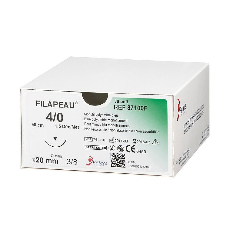 Dubbele naald FILAPEAU 2/0 Rechts R 60 mm 90 cm Doos van 36
