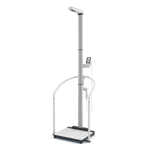 SECA Scale-up personenweegschaal met leuning en ultrasone meetlat