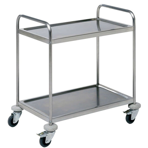 ECO bijzettafel van roestvrij staal met 2 planken, 710x410 mm