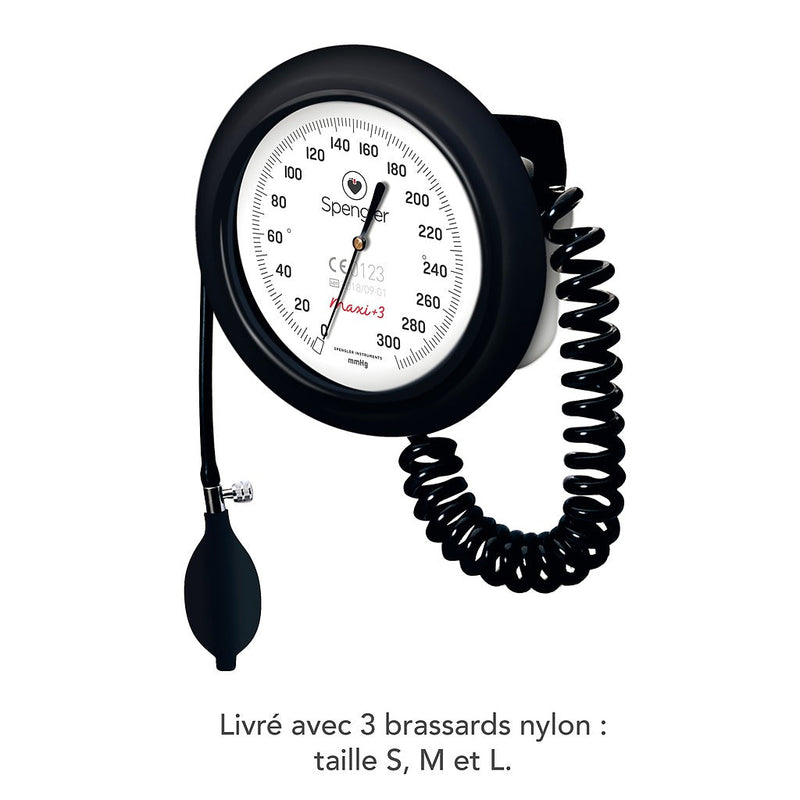Maxi+3 Spengler wandbloeddrukmeter met groot scherm - 3 manchetten