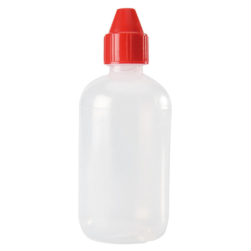 Plastic flessen met rode dop