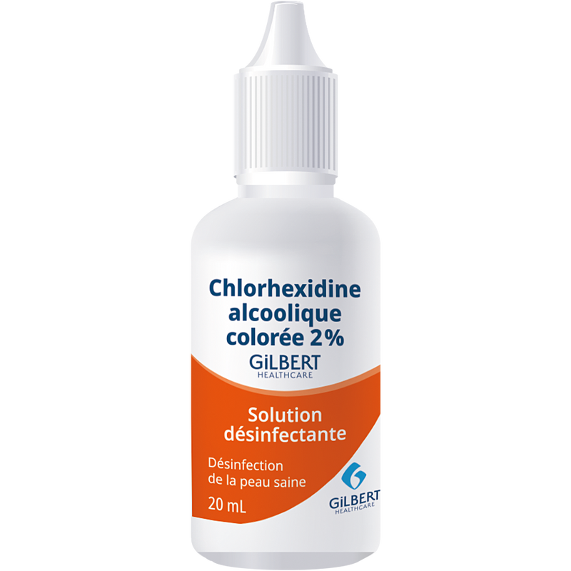 Gekleurde alcoholische chloorhexidine 2% Gilbert