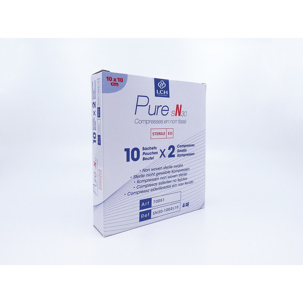 Compresses en non tissé stériles 30g LCH - 10x10cm
