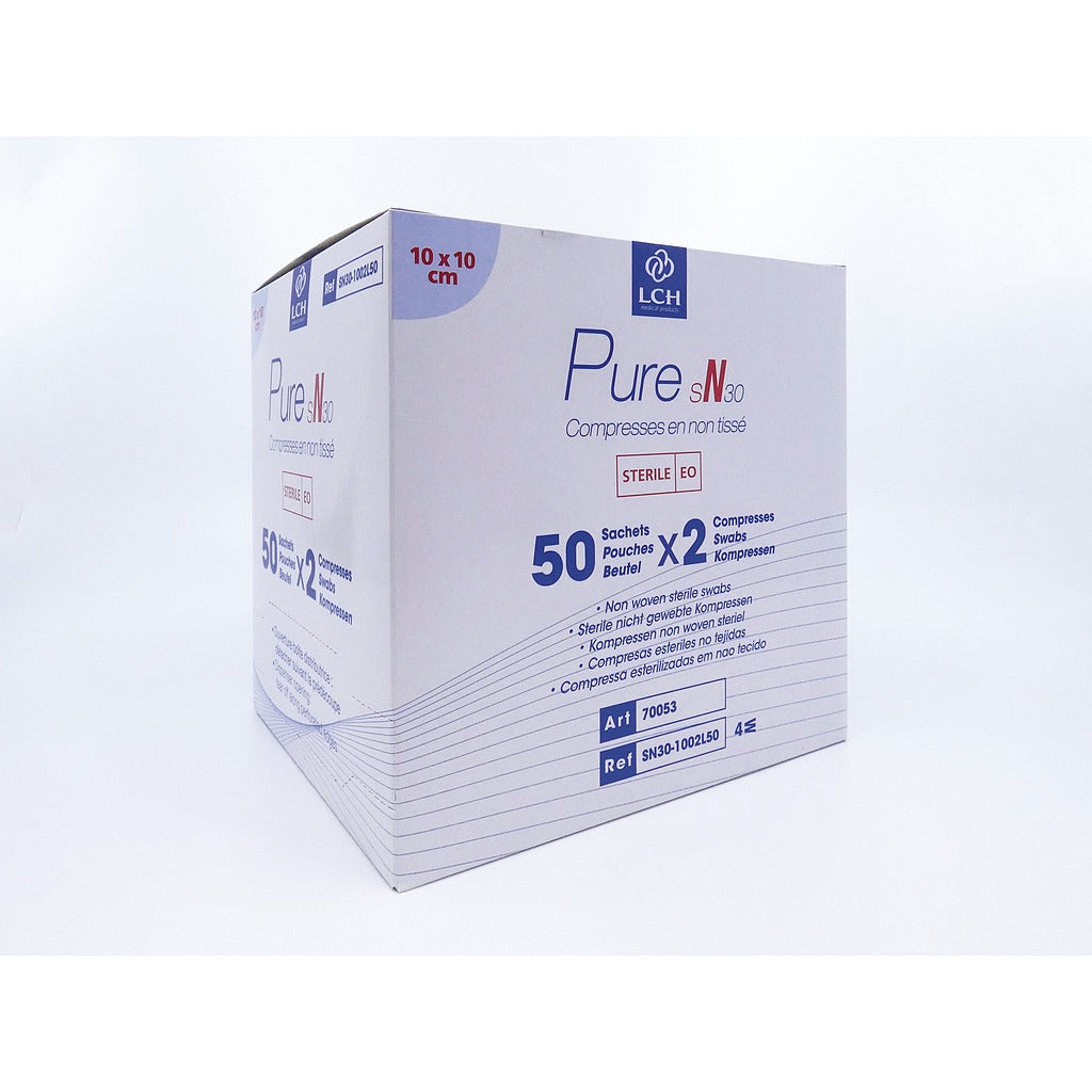Compresses en non tissé stériles 30g LCH - 10x10cm