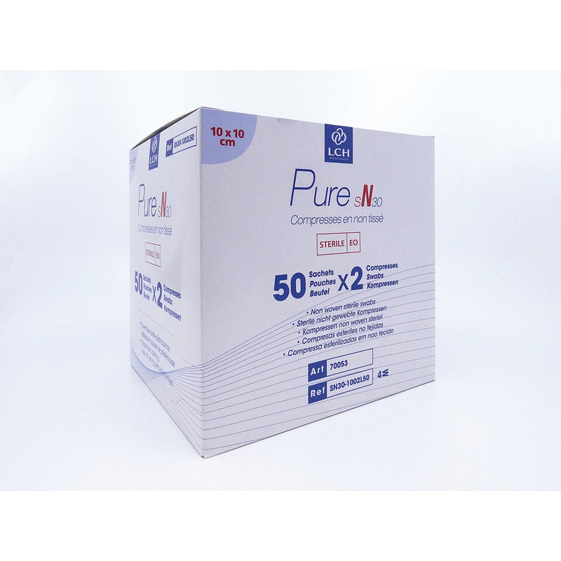 Compresses en non tissé stériles 30g LCH - 10x10cm
