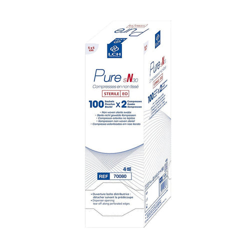 Compresses en non tissé stériles 30g LCH - 5x5cm