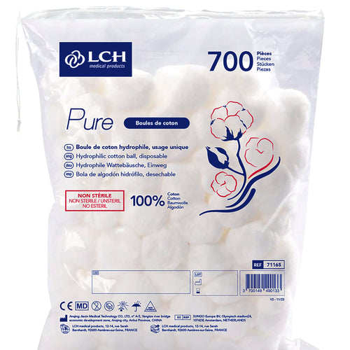 Boules de coton hydrophile LCH Pure 0,7 g - Sachet de 700
