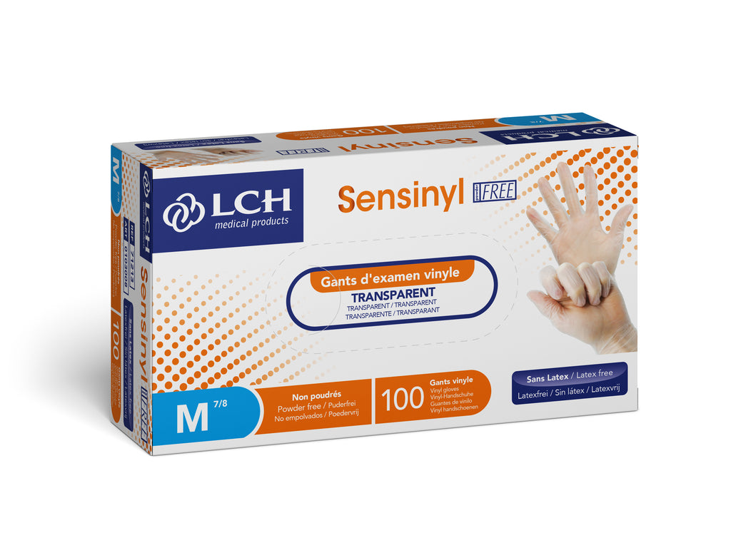 Sensinyl Free poedervrije vinylhandschoenen - Doos van 100