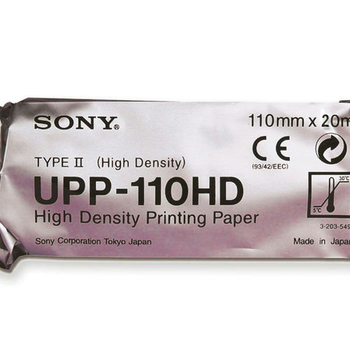 Sony UPP-110 HD thermisch papier met hoge dichtheid voor zwart-wit afdrukken, 110 mm x 20 m - Doos van 10