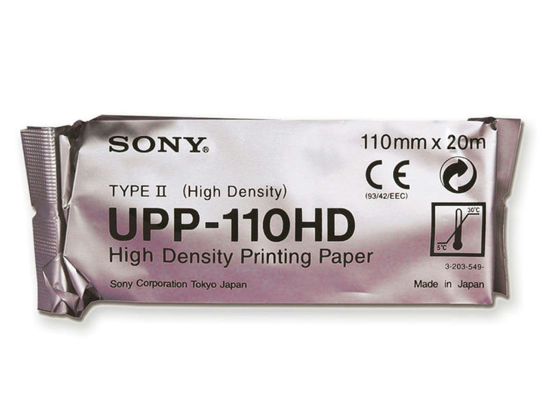 Sony UPP-110 HD thermisch papier met hoge dichtheid voor zwart-wit afdrukken, 110 mm x 20 m - Doos van 10
