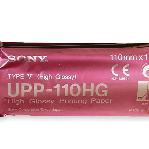 Sony UPP-110 HG glanzend zwart-wit thermisch papier 110 mm x 18 m - Doos van 10