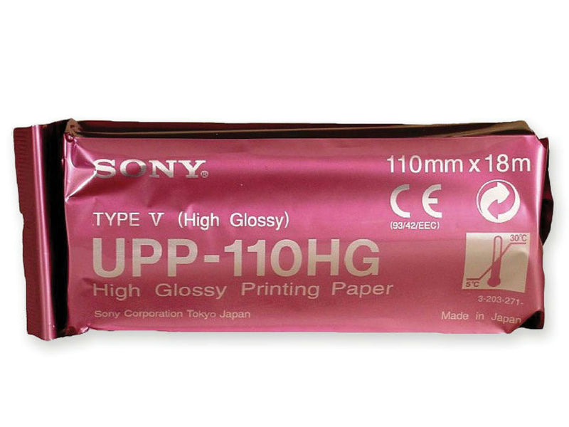 Sony UPP-110 HG glanzend zwart-wit thermisch papier 110 mm x 18 m - Doos van 10