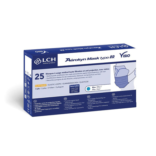 Anti-projectie chirurgisch masker met panoramisch vizier, type IIR