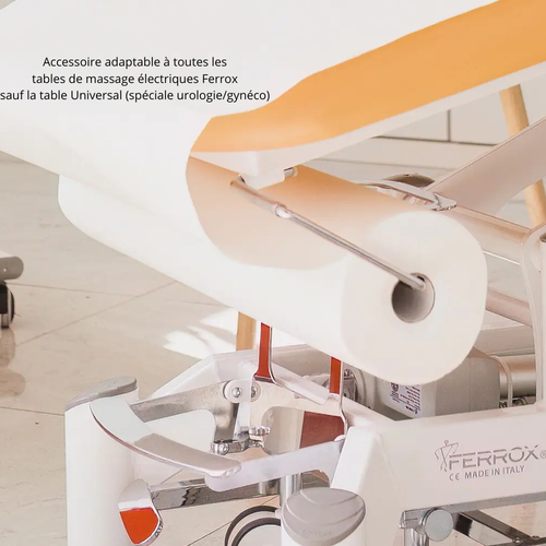 Porte rouleau pour drap d’examen adaptable aux tables de massage électriques Ferrox