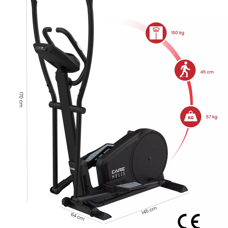Elliptique CARE HELIS Ergometre Générateur connecté Noir