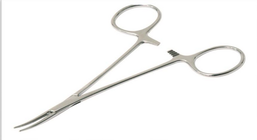 Halstead gebogen hemostatische pincet zonder tanden, 120 mm - Doos van 10