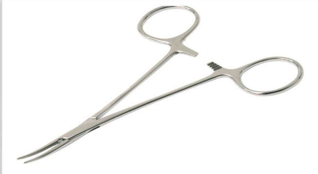Halstead gebogen hemostatische pincet zonder tanden, 120 mm - Doos van 10