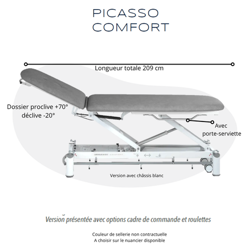 Table de massage électrique 2 plans Picasso Comfort